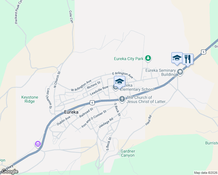 map of restaurants, bars, coffee shops, grocery stores, and more near in Eureka