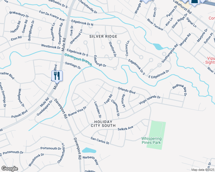 map of restaurants, bars, coffee shops, grocery stores, and more near 103 Orlando Boulevard in Toms River