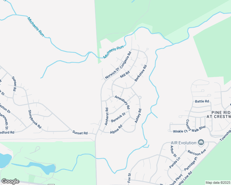 map of restaurants, bars, coffee shops, grocery stores, and more near 3A Mill Road in Manchester Township