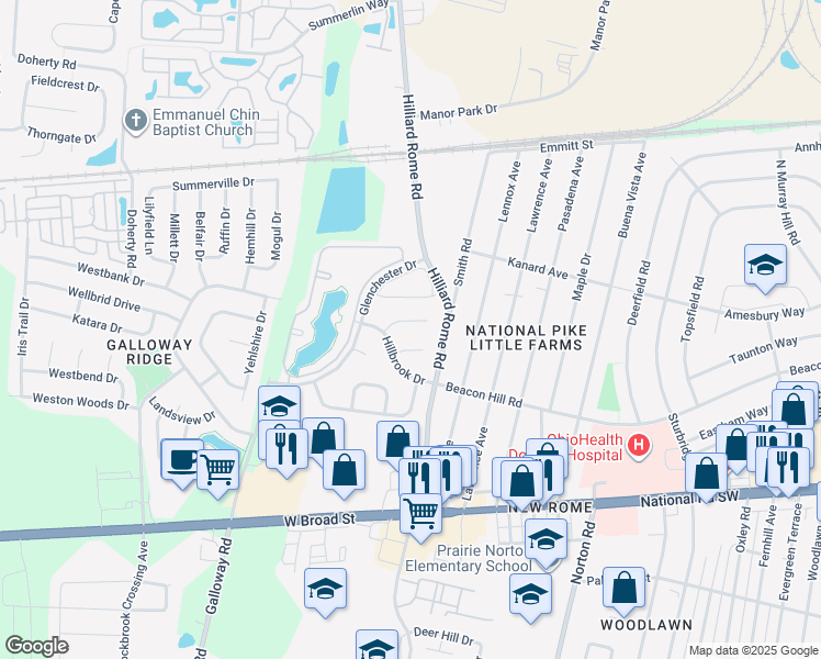 map of restaurants, bars, coffee shops, grocery stores, and more near 5433 Wellcrest Court in Galloway