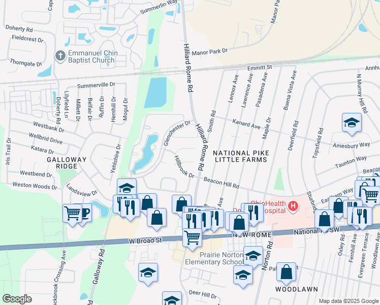 map of restaurants, bars, coffee shops, grocery stores, and more near 5433 Wellcrest Court in Galloway