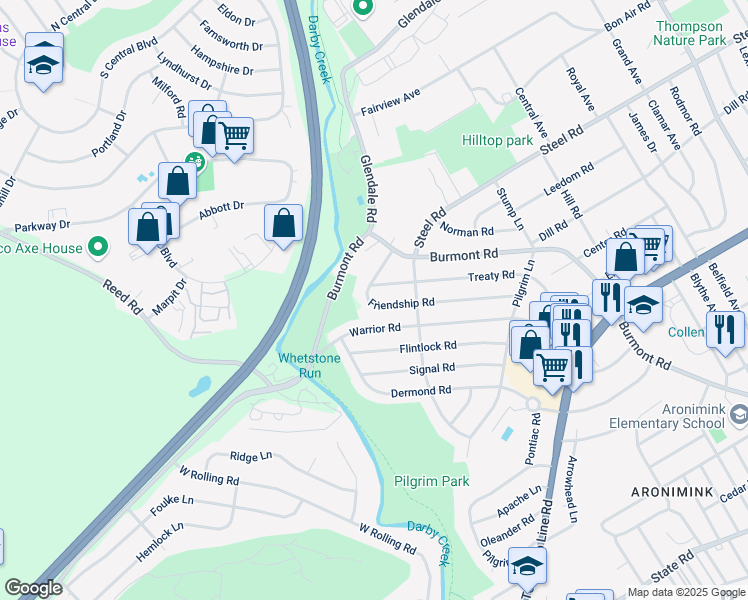 map of restaurants, bars, coffee shops, grocery stores, and more near 240 Friendship Road in Drexel Hill