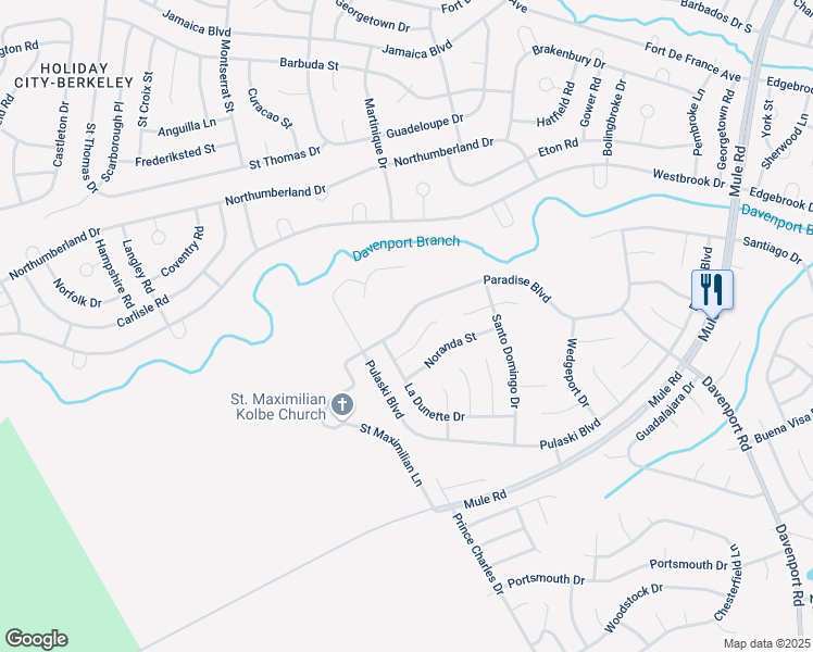 map of restaurants, bars, coffee shops, grocery stores, and more near 131 Paradise Boulevard in Toms River