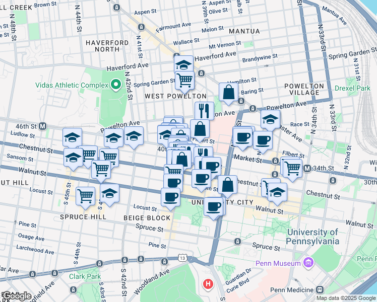map of restaurants, bars, coffee shops, grocery stores, and more near in 