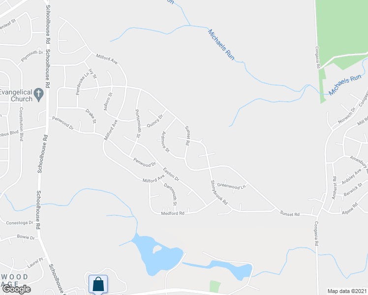 map of restaurants, bars, coffee shops, grocery stores, and more near 60 Sunset Road in Manchester Township