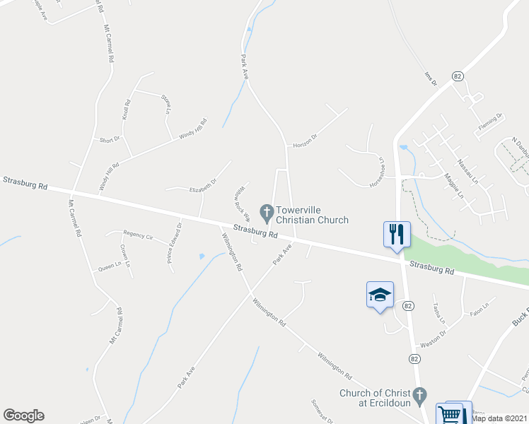 map of restaurants, bars, coffee shops, grocery stores, and more near 16 Hannum Drive in Chester County