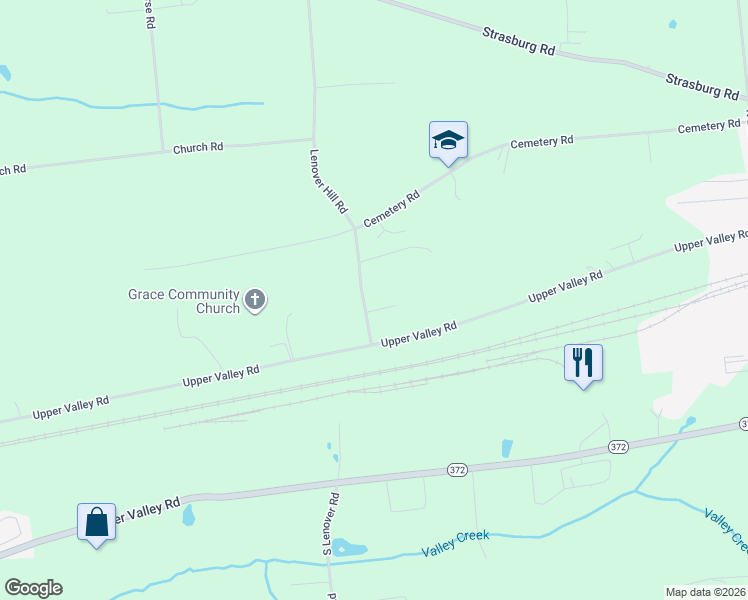 map of restaurants, bars, coffee shops, grocery stores, and more near 41 Stoney Dr in Parkesburg