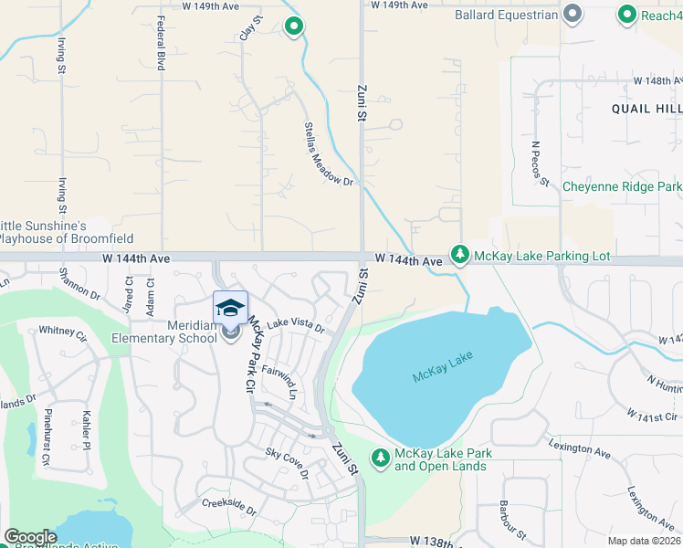 map of restaurants, bars, coffee shops, grocery stores, and more near v5 Waterside Lane in Broomfield