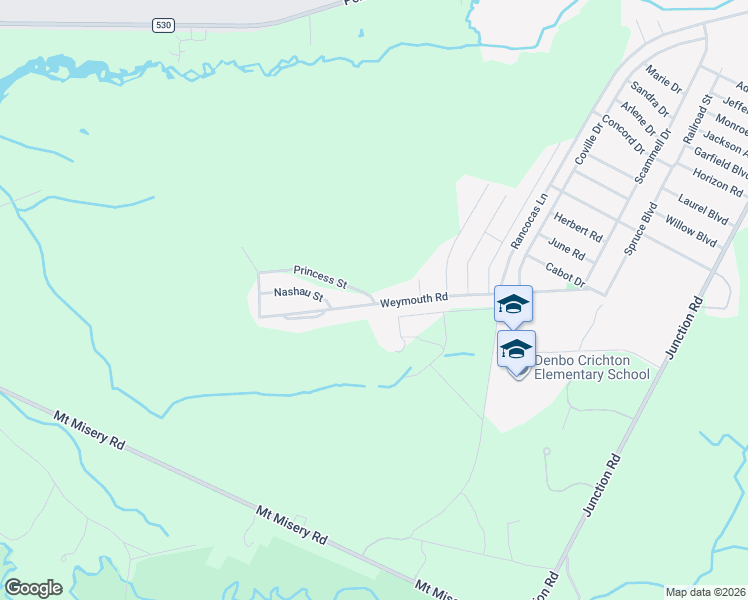 map of restaurants, bars, coffee shops, grocery stores, and more near 3566-3600 Weymouth Road in Pemberton Township