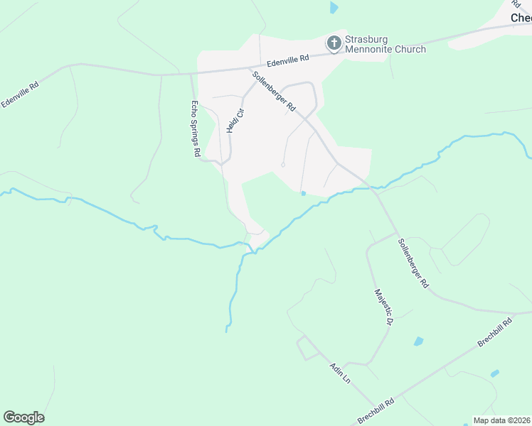 map of restaurants, bars, coffee shops, grocery stores, and more near 2512 Sherry Drive in Chambersburg