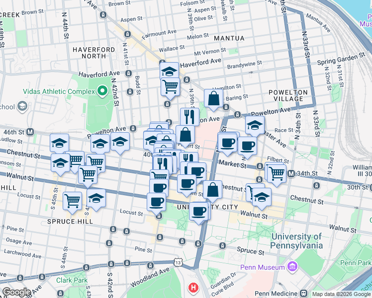 map of restaurants, bars, coffee shops, grocery stores, and more near in 