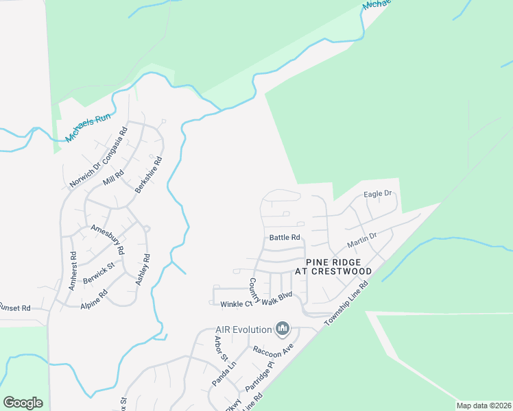 map of restaurants, bars, coffee shops, grocery stores, and more near 45 Country Walk Boulevard in Manchester Township