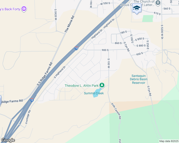 map of restaurants, bars, coffee shops, grocery stores, and more near 1109 South Red Barn View Drive in Santaquin