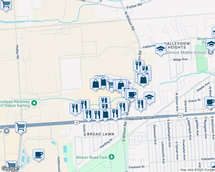 map of restaurants, bars, coffee shops, grocery stores, and more near 3600 Soldano Boulevard in Columbus