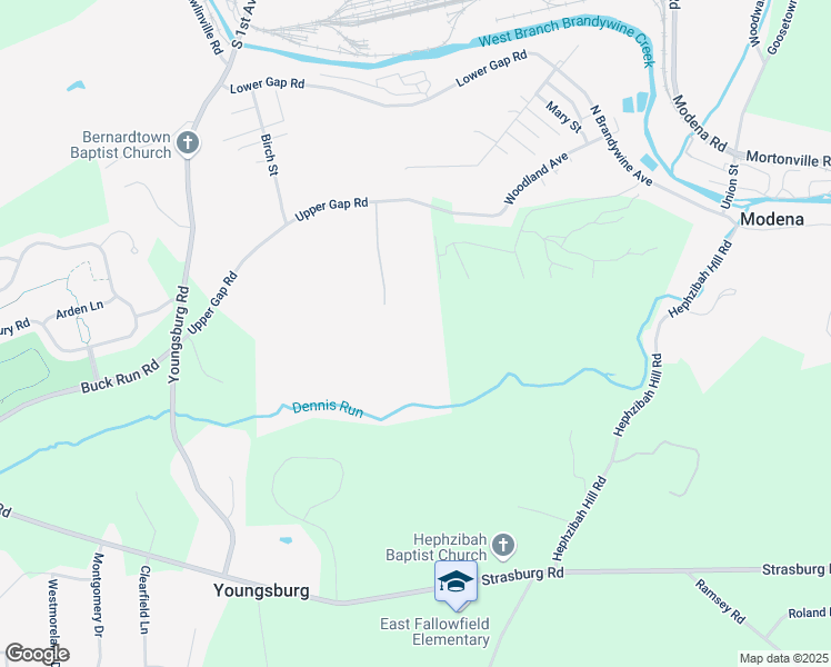 map of restaurants, bars, coffee shops, grocery stores, and more near 2262 Upper Gap Road in Coatesville