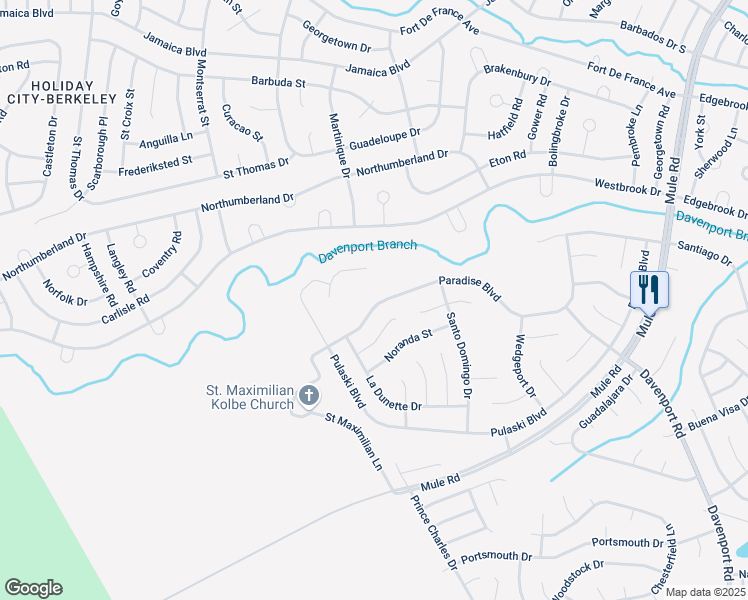 map of restaurants, bars, coffee shops, grocery stores, and more near 131 Paradise Boulevard in Toms River