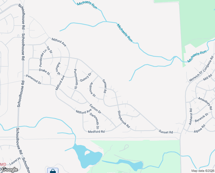 map of restaurants, bars, coffee shops, grocery stores, and more near 52 Sunset Road in Manchester Township