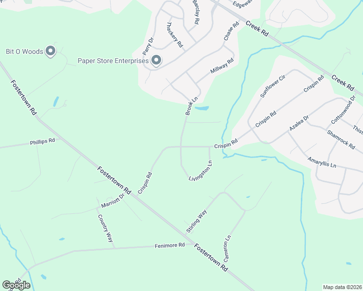 map of restaurants, bars, coffee shops, grocery stores, and more near 28 Willowbrook Way in Mount Holly