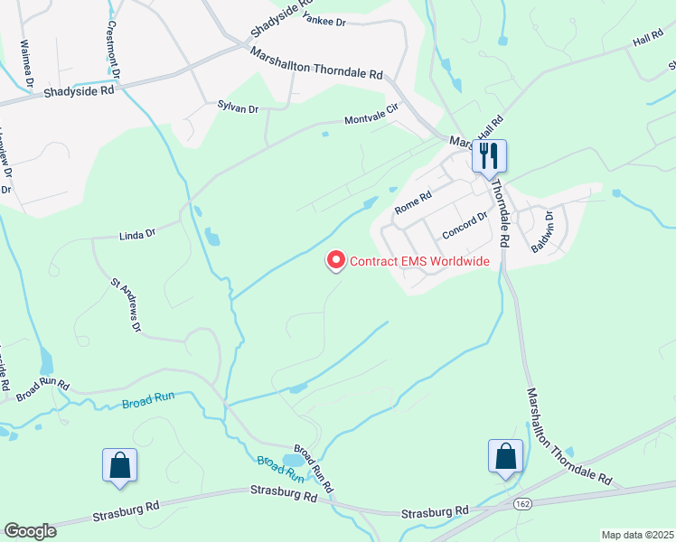 map of restaurants, bars, coffee shops, grocery stores, and more near 1568 Tattersall Way in West Chester