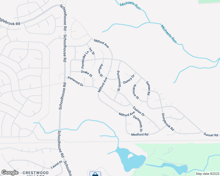 map of restaurants, bars, coffee shops, grocery stores, and more near 1 Easton Court in Manchester Township