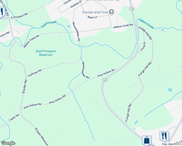 map of restaurants, bars, coffee shops, grocery stores, and more near 38 Pine Hollow Road in Wrightsville
