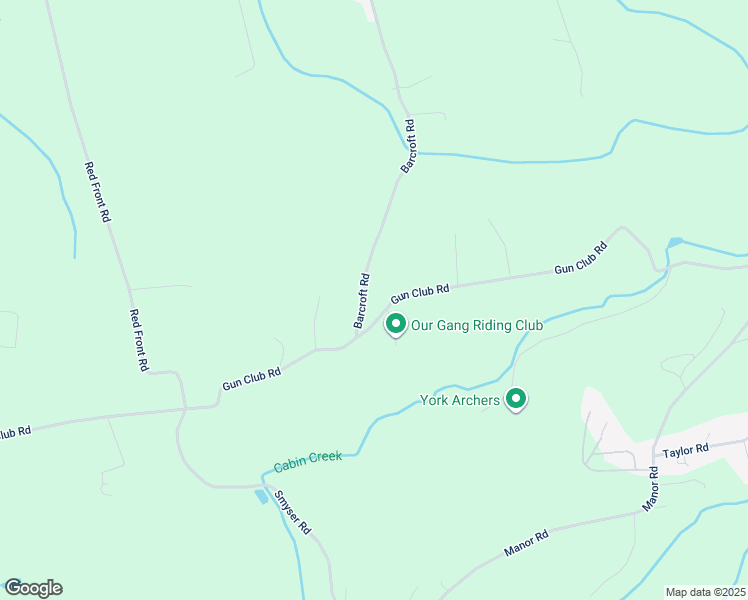 map of restaurants, bars, coffee shops, grocery stores, and more near 421 Gun Club Rd in York