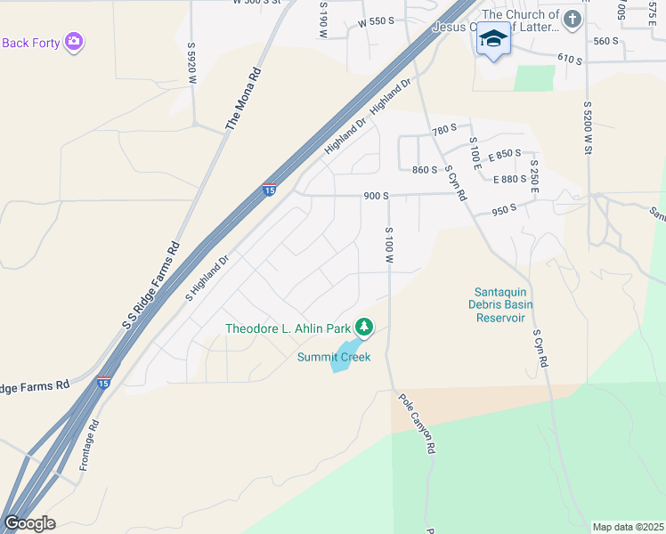 map of restaurants, bars, coffee shops, grocery stores, and more near 1077 South Red Barn View Drive in Santaquin