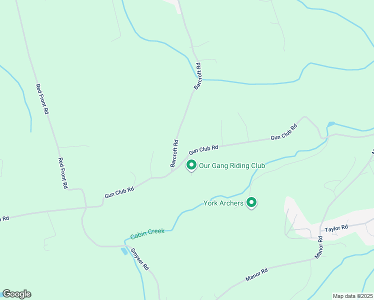map of restaurants, bars, coffee shops, grocery stores, and more near 421 Gun Club Rd in York