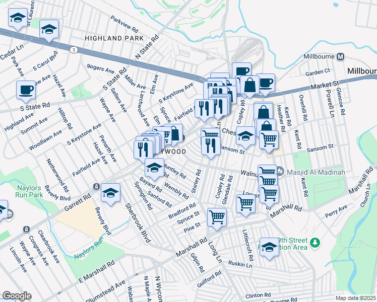map of restaurants, bars, coffee shops, grocery stores, and more near in Philadelphia