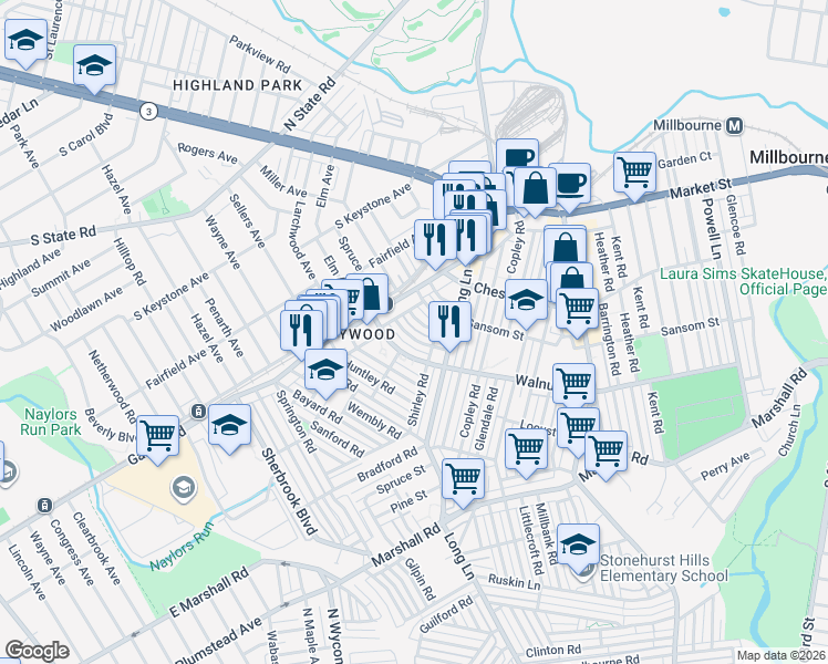 map of restaurants, bars, coffee shops, grocery stores, and more near in Philadelphia