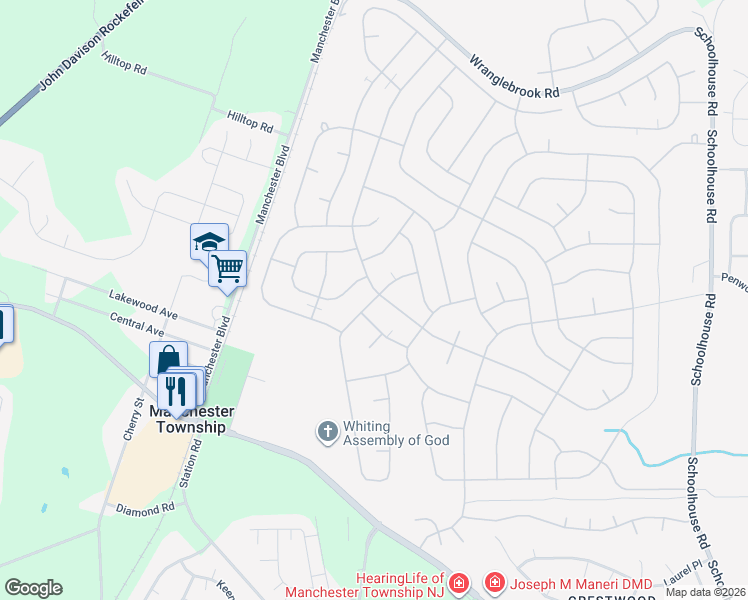 map of restaurants, bars, coffee shops, grocery stores, and more near 78a Franklin Lane in Manchester Township