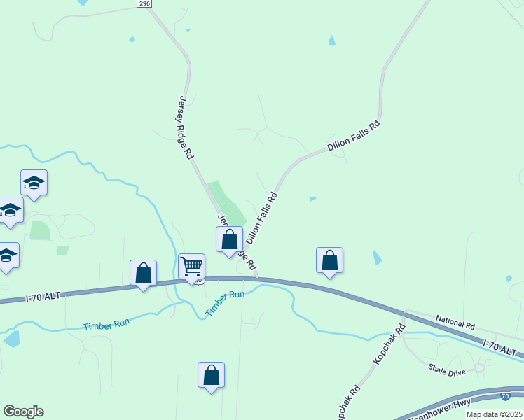 map of restaurants, bars, coffee shops, grocery stores, and more near 3827 Dillon Falls Road in Zanesville