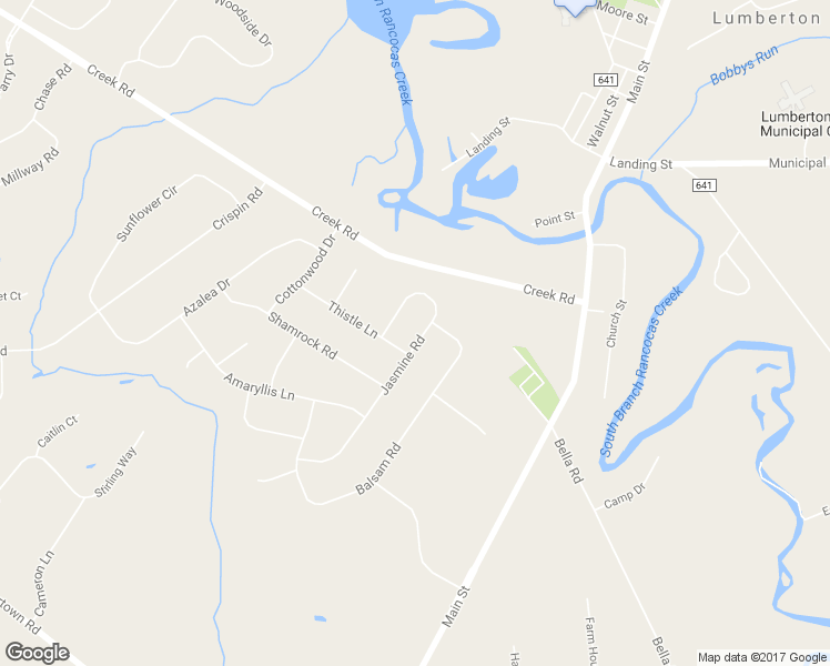 map of restaurants, bars, coffee shops, grocery stores, and more near 39 Jasmine Road in Lumberton