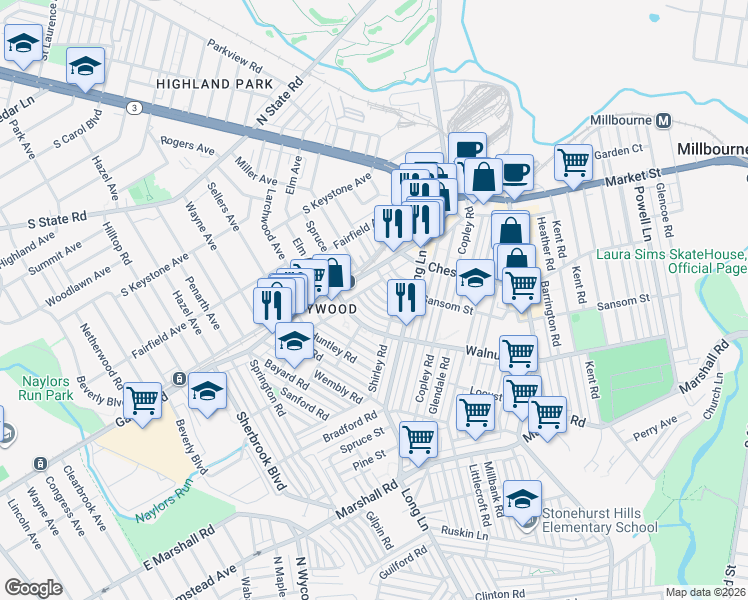 map of restaurants, bars, coffee shops, grocery stores, and more near in Philadelphia