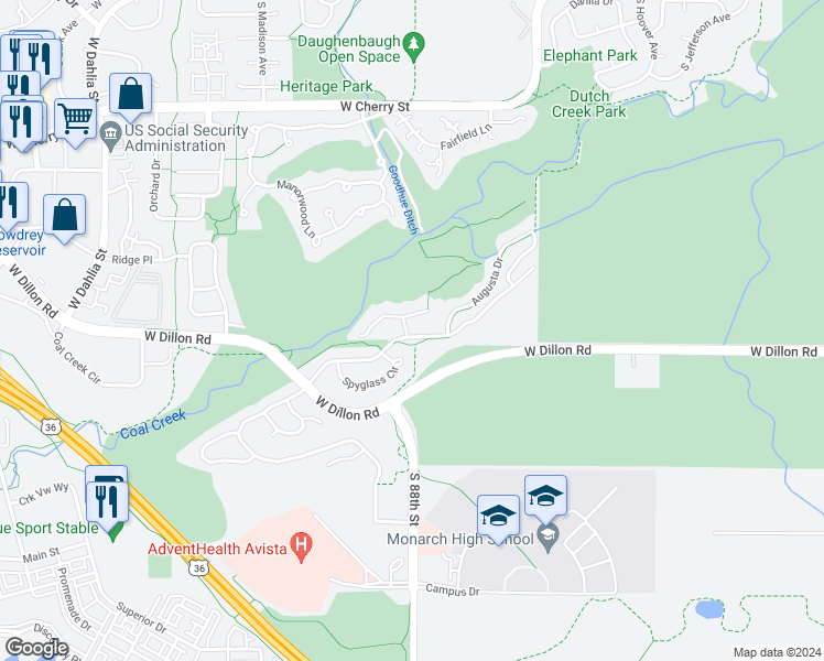 map of restaurants, bars, coffee shops, grocery stores, and more near 771 Saint Andrews Lane in Louisville