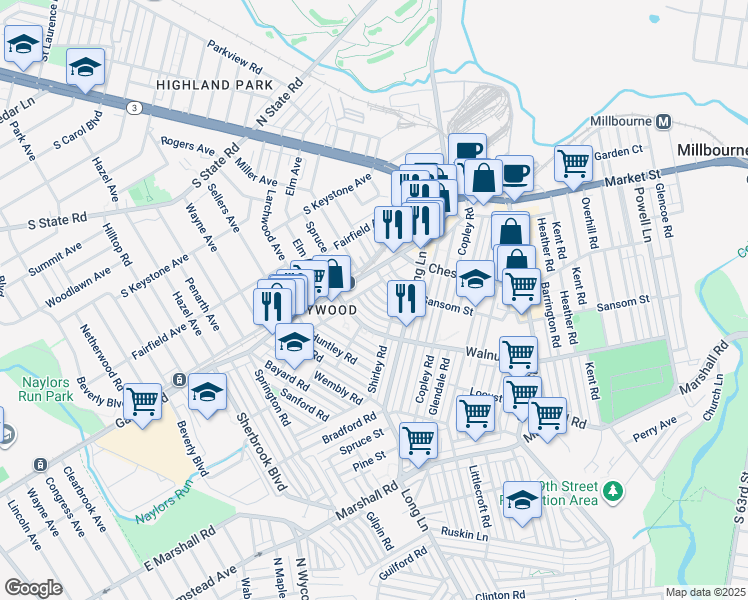map of restaurants, bars, coffee shops, grocery stores, and more near in Philadelphia