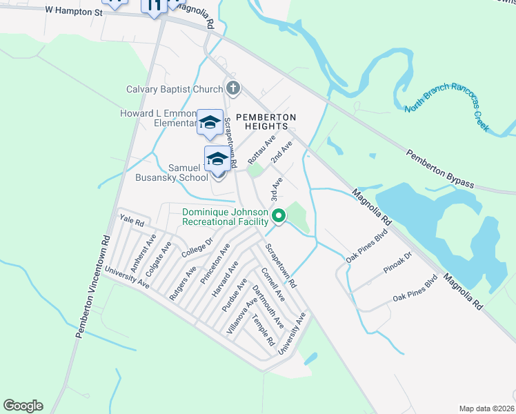 map of restaurants, bars, coffee shops, grocery stores, and more near 31 3rd Avenue in Pemberton