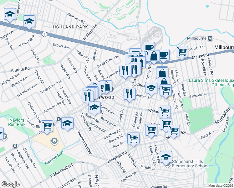 map of restaurants, bars, coffee shops, grocery stores, and more near in Philadelphia