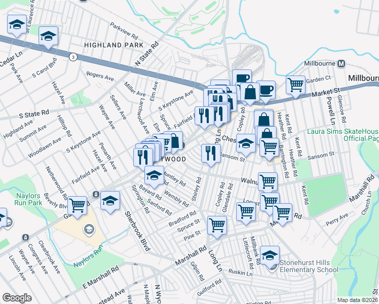 map of restaurants, bars, coffee shops, grocery stores, and more near in Philadelphia