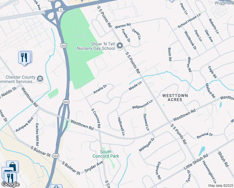 map of restaurants, bars, coffee shops, grocery stores, and more near 823 Carlson Avenue in West Chester