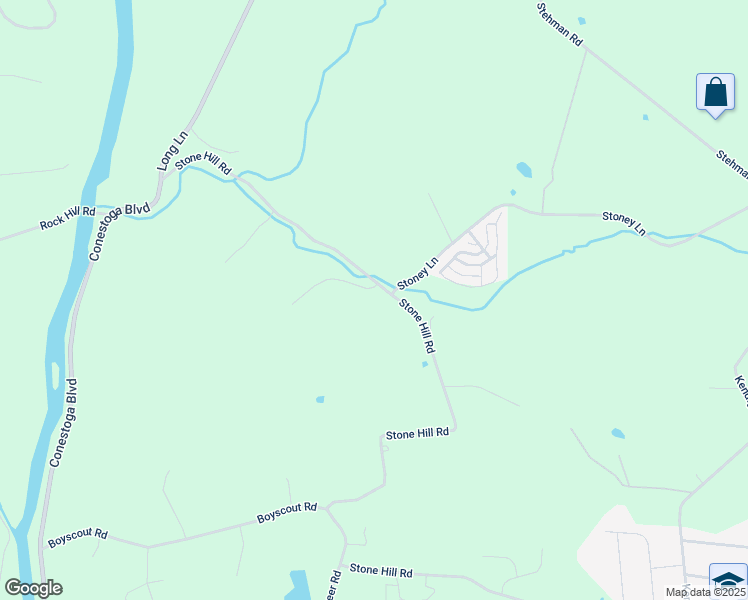 map of restaurants, bars, coffee shops, grocery stores, and more near 1250 Stone Hill Road in Conestoga