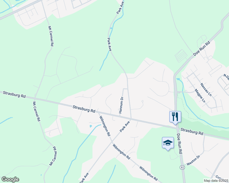 map of restaurants, bars, coffee shops, grocery stores, and more near 73 Willow Rock Way in Coatesville