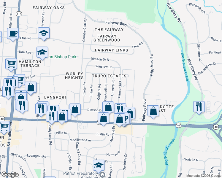 map of restaurants, bars, coffee shops, grocery stores, and more near 946 Bucknell Road in Columbus