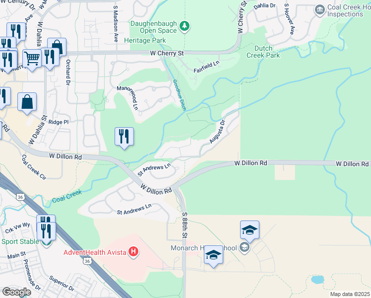 map of restaurants, bars, coffee shops, grocery stores, and more near 771 Saint Andrews Lane in Louisville