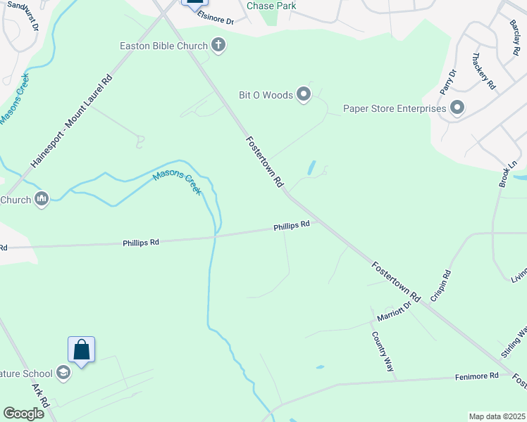 map of restaurants, bars, coffee shops, grocery stores, and more near 79 Phillips Road in Mount Laurel Township