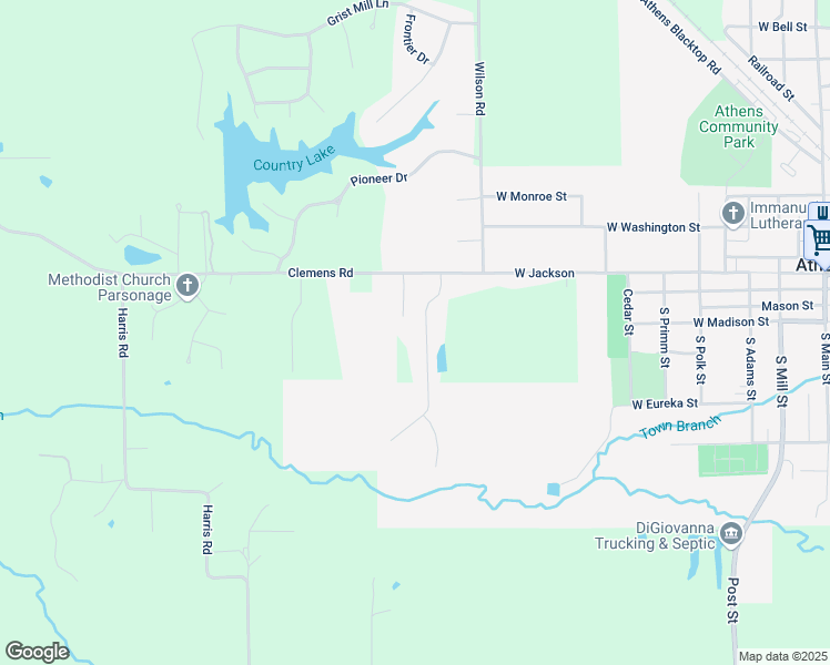 map of restaurants, bars, coffee shops, grocery stores, and more near 1-25 Barn Hollow Drive in Athens