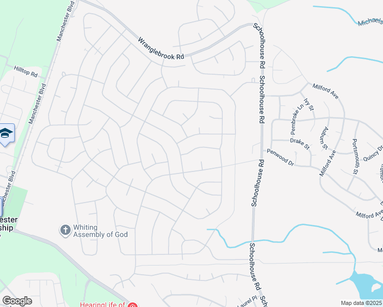 map of restaurants, bars, coffee shops, grocery stores, and more near 12B Betsy Ross Lane in Manchester Township