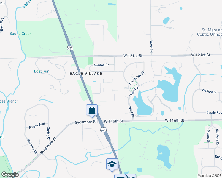 map of restaurants, bars, coffee shops, grocery stores, and more near 11725 Chant Lane in Zionsville