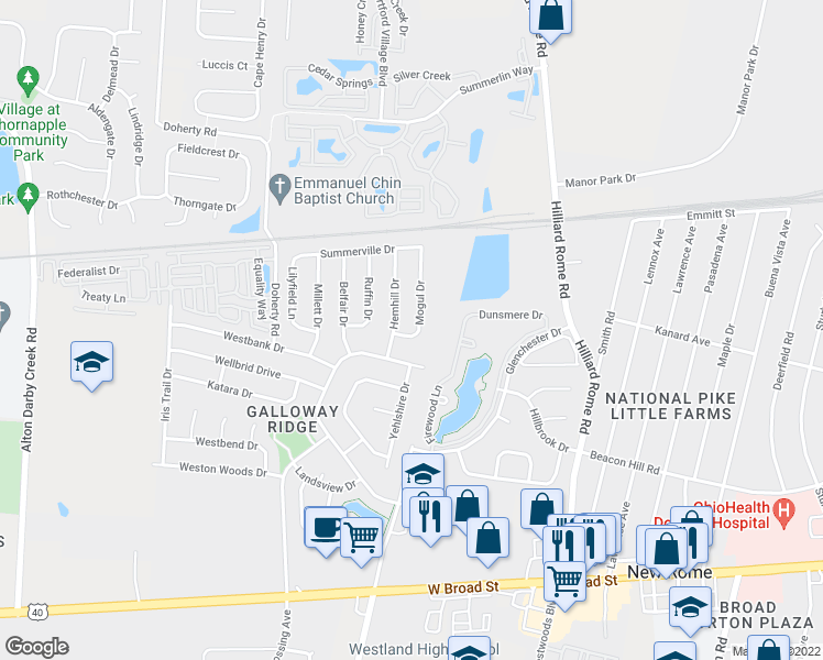 map of restaurants, bars, coffee shops, grocery stores, and more near 359 Mogul Drive in Galloway