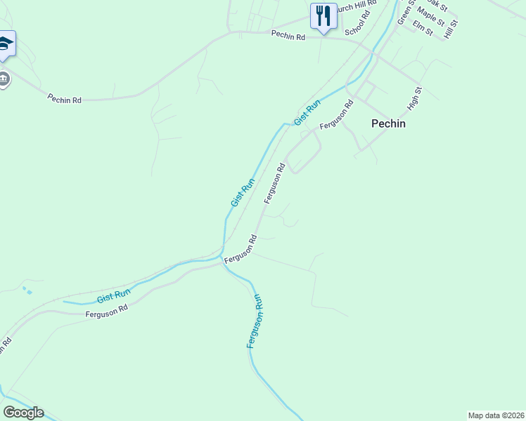 map of restaurants, bars, coffee shops, grocery stores, and more near 370-384 Ferguson Road in Dunbar